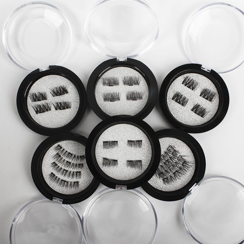 3D magnet false eyelashes pure manual single magnet double magnet can be customized magnetic eyelashes free magnetic eyelash fast delivery