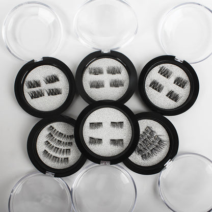 3D magnet false eyelashes pure manual single magnet double magnet can be customized magnetic eyelashes free magnetic eyelash fast delivery