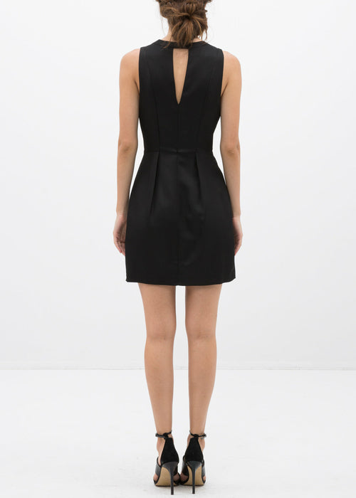 Women's Sleeveless Keyhole Dress In Black