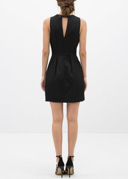 Women's Sleeveless Keyhole Dress In Black